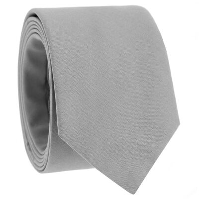 Cravate gris clair en coton - Sorrente