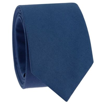 Cravate bleu denim en coton - Sorrente