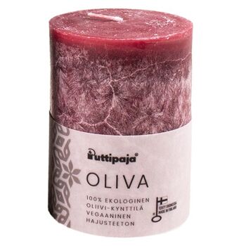 OLIVA - Bougie de table en stéarine d'olive, rouge 2