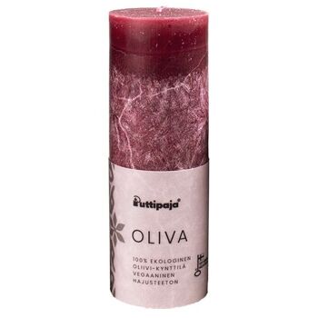 OLIVA - Bougie de table en stéarine d'olive, rouge 3
