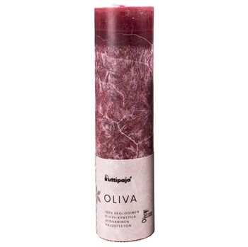 OLIVA - Bougie de table en stéarine d'olive, rouge 4