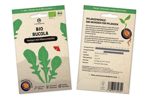Bio Rucola | Saatgut mit Pflanzenkohle-Mantel