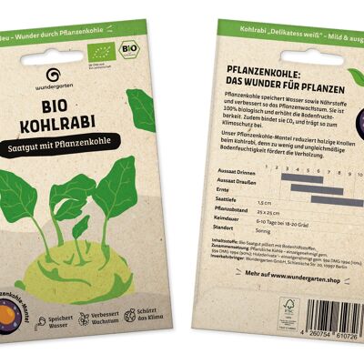 Bio Kohlrabi | Saatgut mit Pflanzenkohle-Mantel