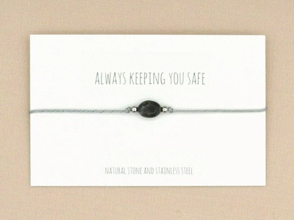 Bracciale ovale labradorite oro, acciaio inossidabile argento