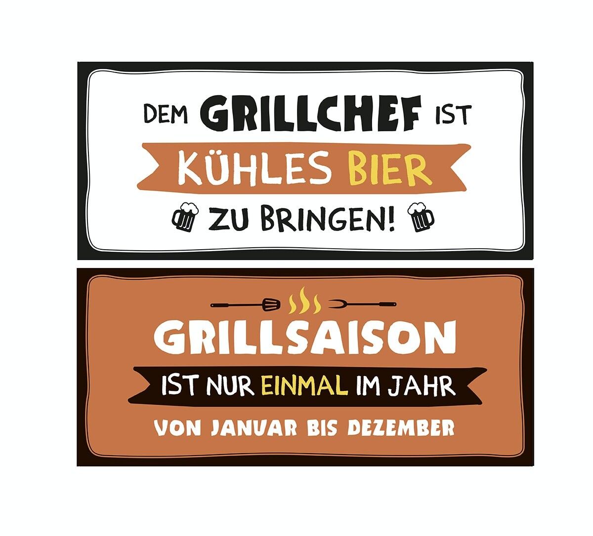 Targa in metallo saggezza "Grill" VE 6 so