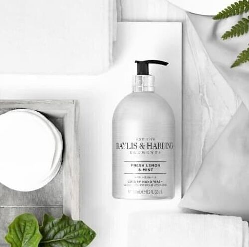 Baylis & Harding - Savon liquide mains Elements 500 ml - Citron frais & menthe - Fresh Lemon & Mint