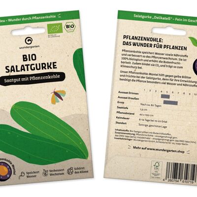 Bio Salatgurke | Saatgut mit Pflanzenkohle-Mantel