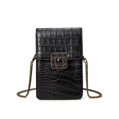 Borsa a tracolla in finto coccodrillo Fenne Channing