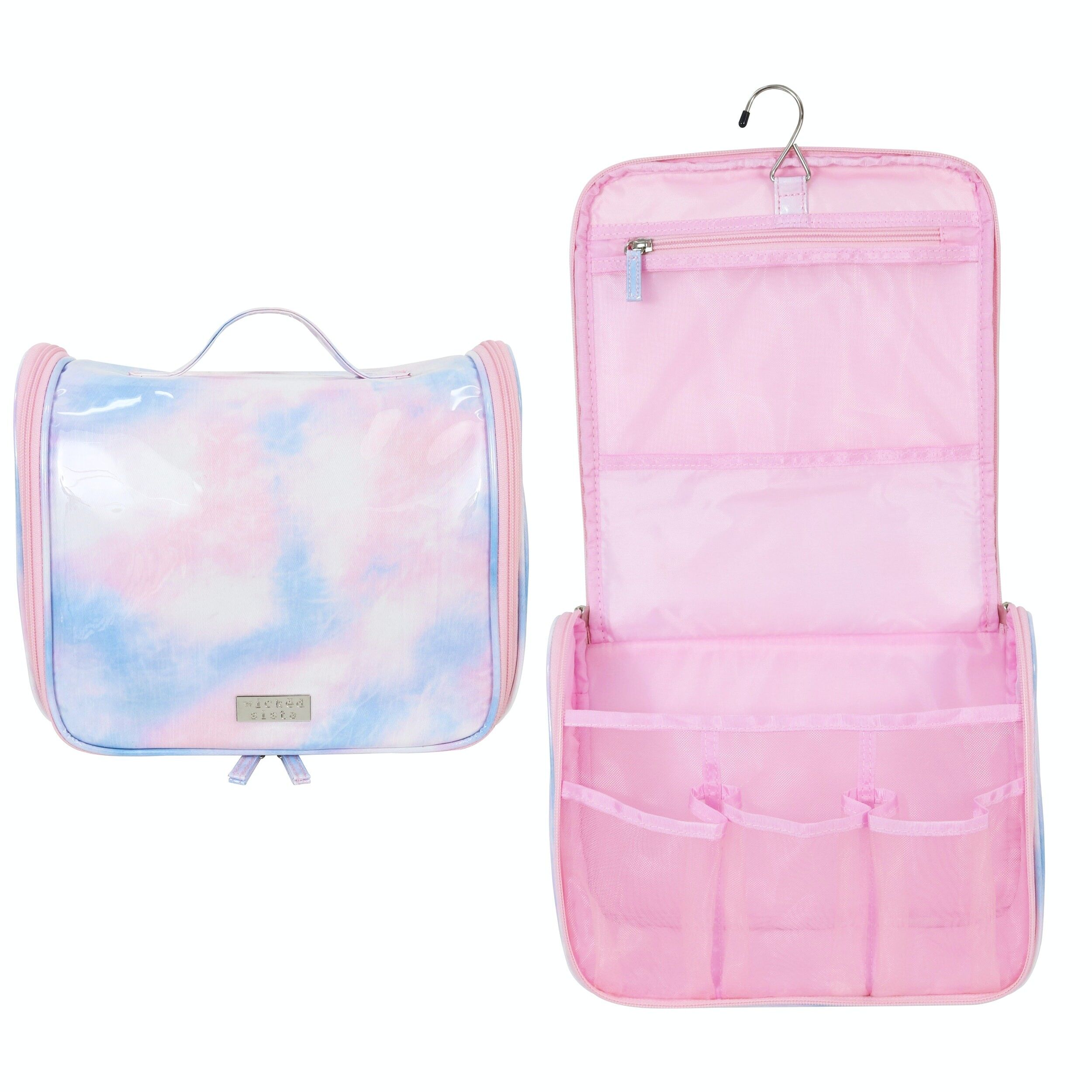 Trousse per cosmetici Borsa da viaggio color pastello con gancio