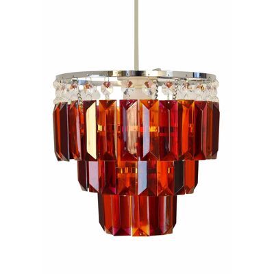 Pendant lamp with pendants in acrylic and metal Bikonos