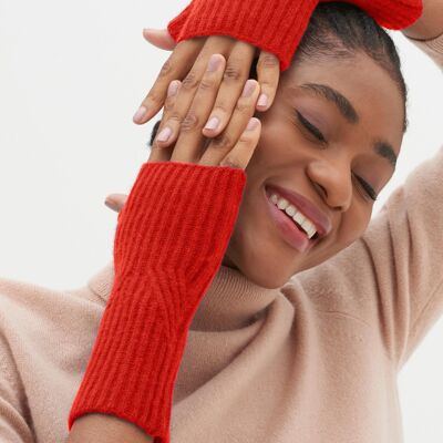 Cashmere Mitt in Tomato Red