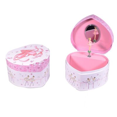 Ballerina Heart Shaped Musical Jewelry Box