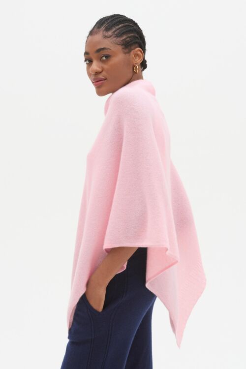 Cashmere Poncho in Pixie Pink