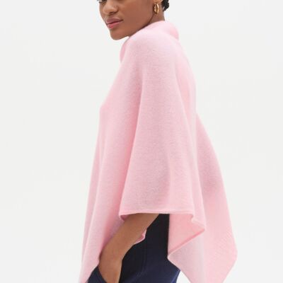 Cashmere Poncho in Pixie Pink