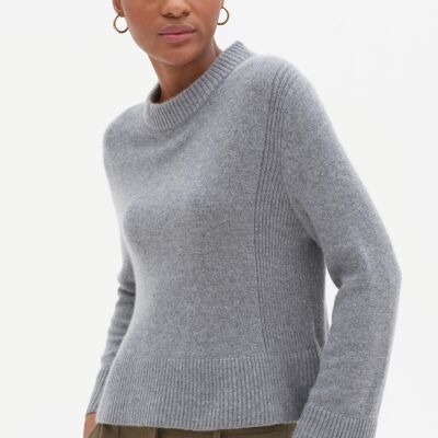 Cropped Cashmere Sweatshirt in Quarry Grey