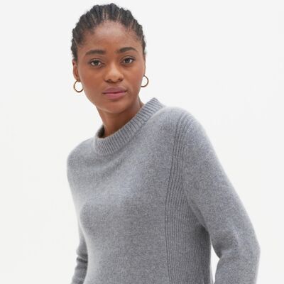 Cropped Cashmere Sweatshirt in Quarry Grey