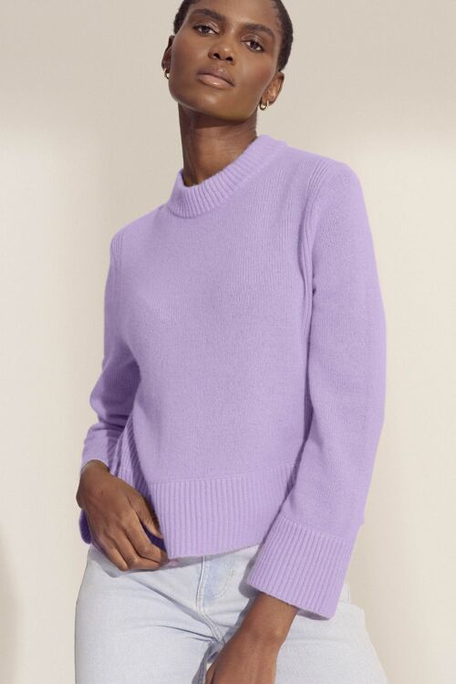 Cropped Cashmere Sweatshirt in Violet