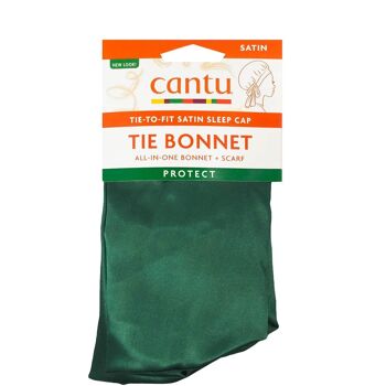 CANTU - Bonnet de nuit en satin vert ajustable 1