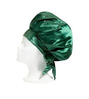 CANTU - Bonnet de nuit en satin vert ajustable 2