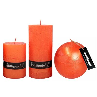 Metal glow candle, orange