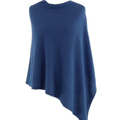 Classic Cashmere Blend Poncho French Navy