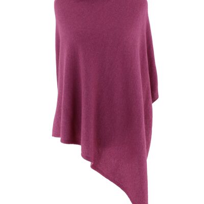 Classic Cashmere Blend Poncho Magenta