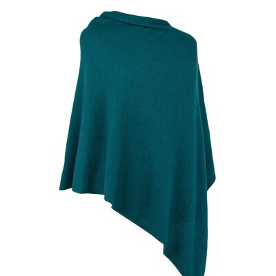 Classic Cashmere Blend Poncho Peacock