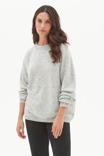 Pull ras du cou surdimensionné Lofty en gris givré 1