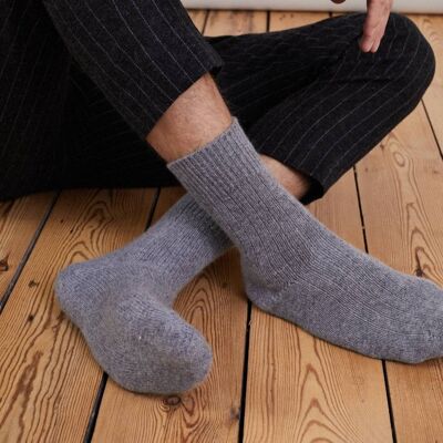 Mens Cashmere Socks in Derby Grey