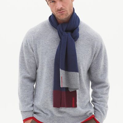 Mens Cashmere Scarf in Derby Colourblock