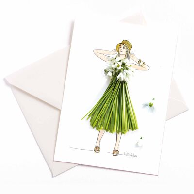 card with envelope | Illustration with snowdrop | 325