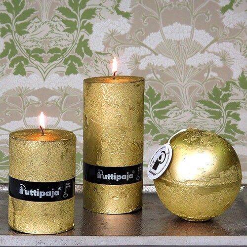 Metal glow candle, olive