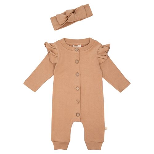 Jumpsuit camel with headband