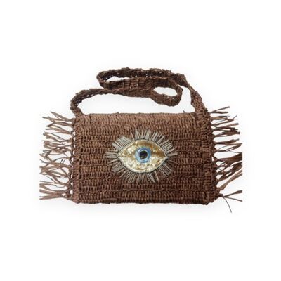 My Eye Small Raffia Bag Brown