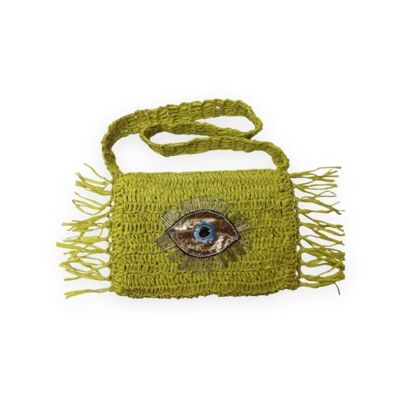 My Eye Small Raffia Bag Lime
