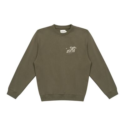 Sweatshirt Vogel Oliv