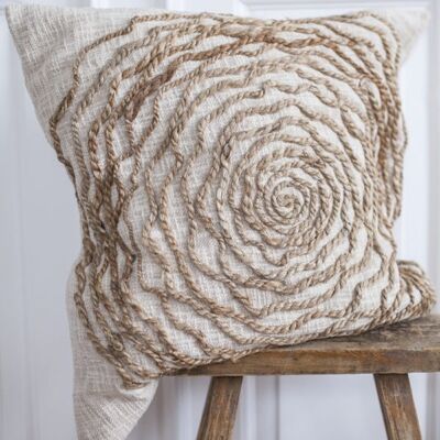 Coussin en Coton Style 2 - Blanc Cassé / Beige