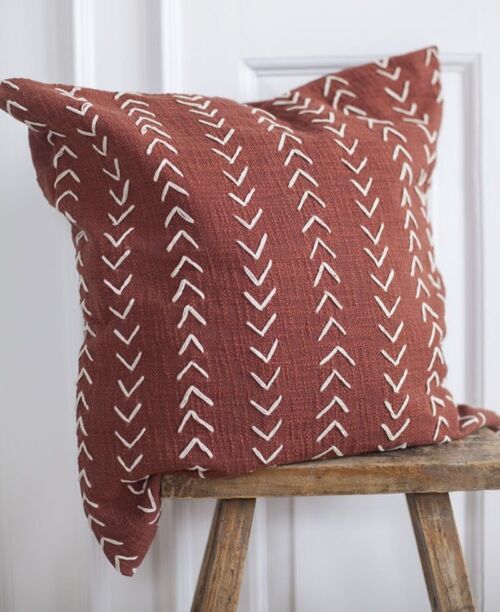 Style 7 Cotton Shell Pillow - 2 colors (Black / Rust)