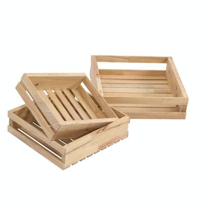 Estantes de pared de diseño de madera maciza, juego de 3 piezas