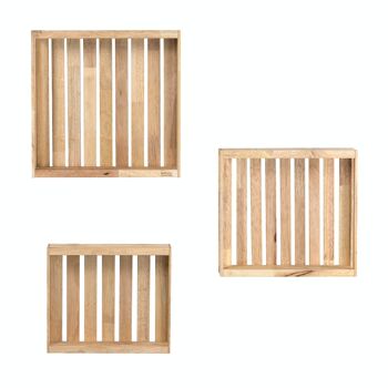 Supports muraux design en bois massif, ensemble de 3 pièces 2