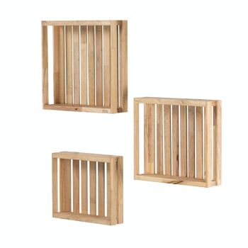 Supports muraux design en bois massif, ensemble de 3 pièces 3