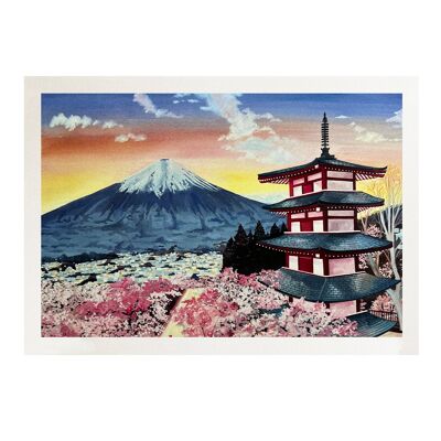 Estampa Japón - Pagoda Chureito