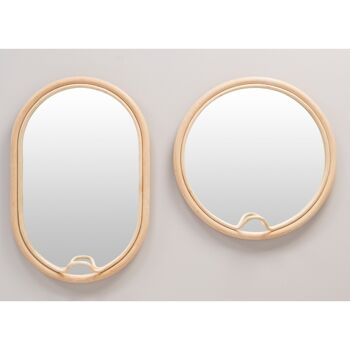 Miroir rotin design LASSO rond 3