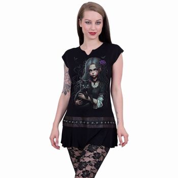 GOTH FAMILIAR - Mini Robe Taille Cloutée Noir 5