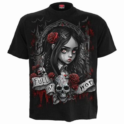 FULL OF WOE - T-shirt con stampa frontale nera