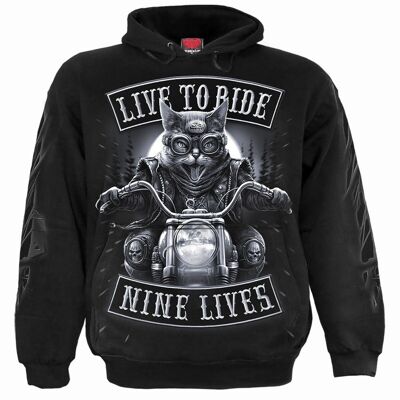 NINE LIVES - Sudadera con capucha negra