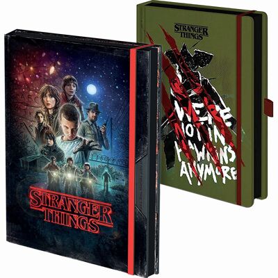 STRANGER THINGS - NOT IN HAWKINS AND SEASON 1 VHS - Premium A5 Notebook Olive