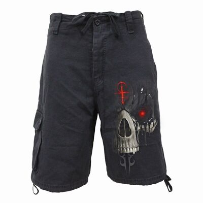 DARK DEATH - Pantalones cortos cargo vintage negros