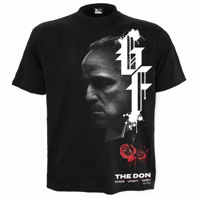 GODFATHER - DON - T-shirt con stampa frontale nera