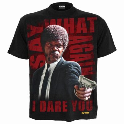 PULP FICTION - SAY WHAT AGAIN - T-shirt con stampa frontale nera